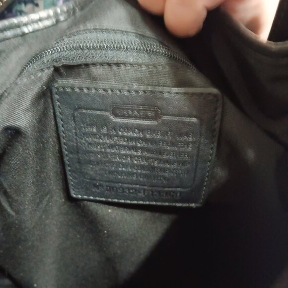 Vintage Coach Signature Jacquard/Leather CrossBody Messenger Saddle Bag Genuine - Picture 8 of 9